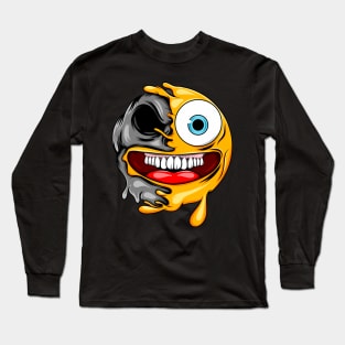 Grinning Zombie Emoji Long Sleeve T-Shirt